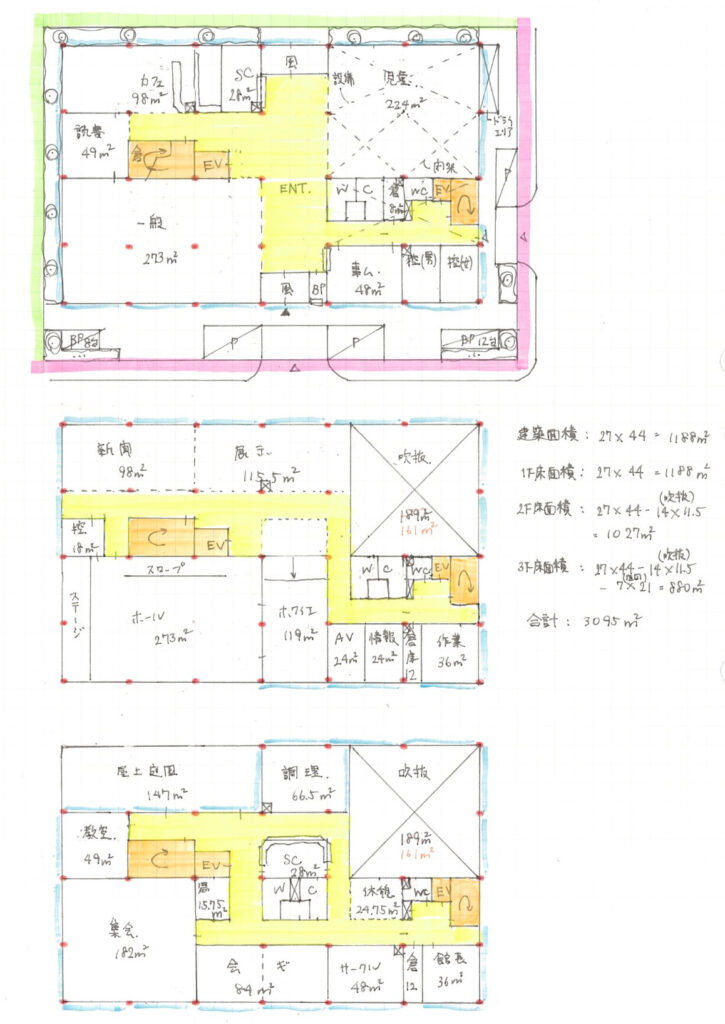 【一級建築士／製図試験】R5年度と近い？H24地域図書館のエスキスを公開！